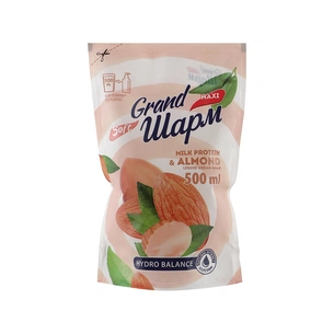 Рідке мило Grand Шарм Молочний протеїн і мигдаль дой-пак 500 мл (4820195505878) зображення 1