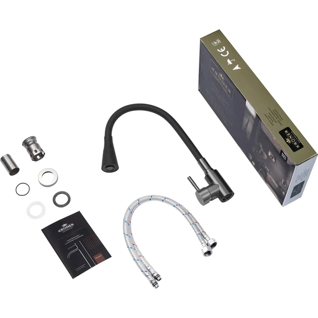 Смеситель Kroner Klassisch-PVD031BLK (CV035373) - изображение 8