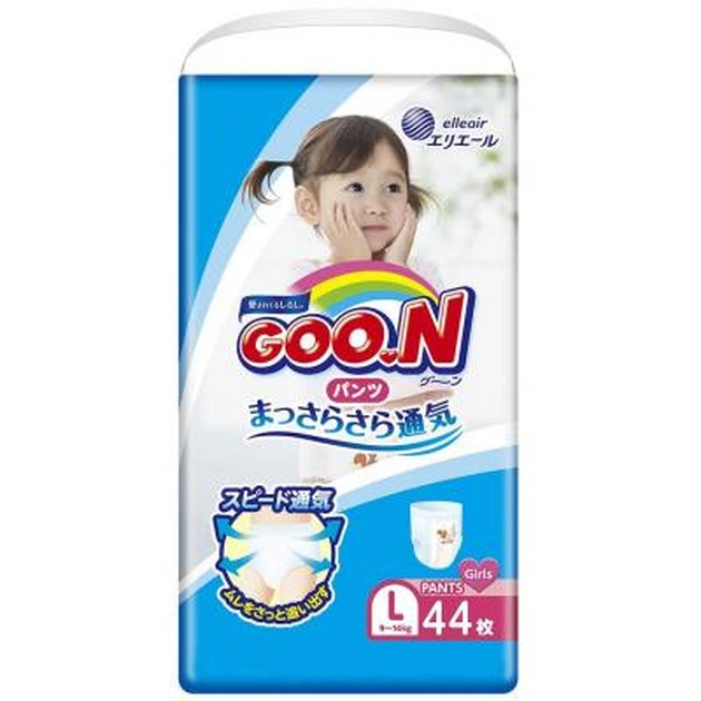 Підгузки GOO.N Трусики для дівчат 9-14 кг (L, 44 шт) (853628) - изображение 1