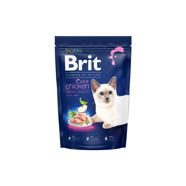 Сухой корм для кошек Brit Premium by Nature Cat Adult Chicken 300 г (8595602552962) - изображение 1