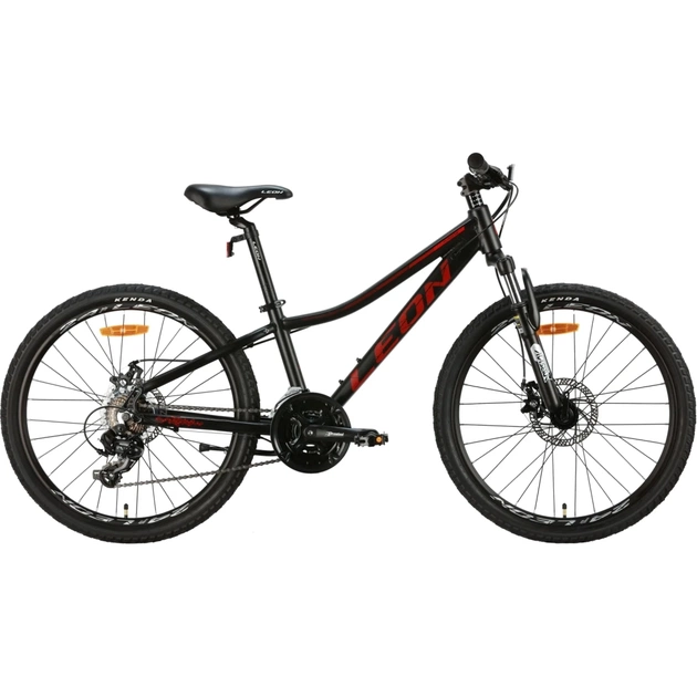 Велосипед Leon 24" Junior AM DD рама-12" Al чорний з червоним 2024 (OPS-LN-24-092) - зображення 1