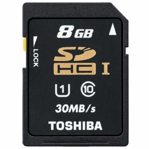 Карта пам'яті Toshiba 8Gb SDHC UHS-I class 10 (SD-T008UHS1(BL5) зображення 1