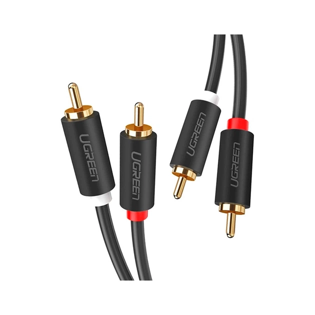Кабель мультимедійний 2xRCA M to 2xRCA M 3.0m AV104 black Ugreen (10519) - picture 2