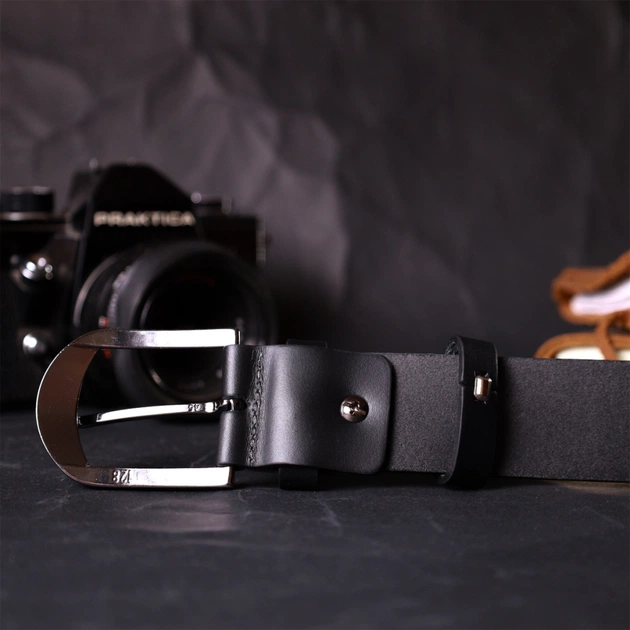 Ремінь Grande Pelle Брючний з натуральної шкіри Чорний (11680) - зображення 9