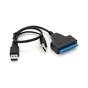 Перехідник USB 3.0 AM + USB 2.0 AM to SATA 0.1m for HDD/SSD black Voltronic (YT-C3.0+2.0-SATA/0.1) - зменшене зображення 1