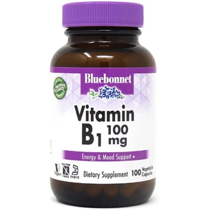 Вітамін Bluebonnet Nutrition Вітамін B1 100 мг, Vitamin B1, 100 вегетаріанських капсул (BLB0425) зображення 1
