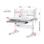 Парта Mealux Edmonton Multicolor Pink (BD-610 W/МС + PN з полицею) - уменьшенное изображение 3