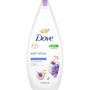 Гель для душу Dove Антистрес з блакитною ромашкою та вівсяним молоком 750 мл (8720181215506) зображення 1