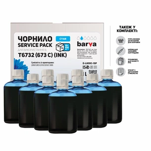 Чорнило Barva EPSON L800/L810/L850/L1800 10x100 мл CYAN (E-L800C-1SP) зображення 1