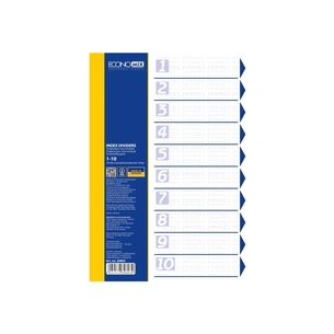 Роздільник сторінок Economix А4 пластик, 10 розділів, кольоровий (E30803) зображення 1
