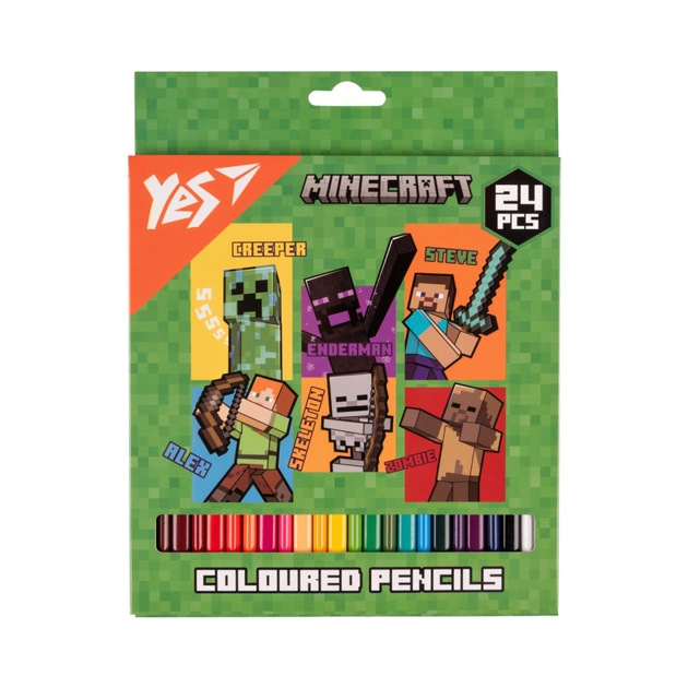 Карандаши цветные Yes 24 цветов Minecraft Heroes (290740) - изображение 1