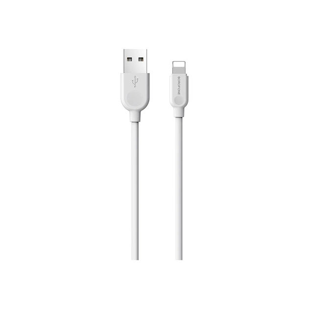 Дата кабель USB 2.0 AM to Lightning 1.0m 2.4A white BOROFONE (6957531089971) - изображение 1
