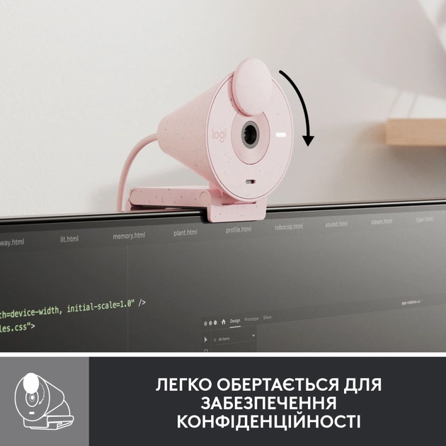 Веб-камера Logitech Brio 300 FHD Rose (960-001448) - picture 5