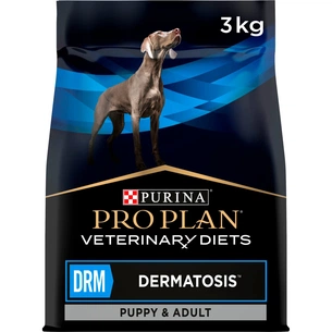 Сухой корм для собак Purina Pro Plan Veterinary Diets DRM Dermatosis Для поддержания функции кожи при дерматозах и чрезмерном выпадении шерсти 3 кг (7613035156289) изображение 1