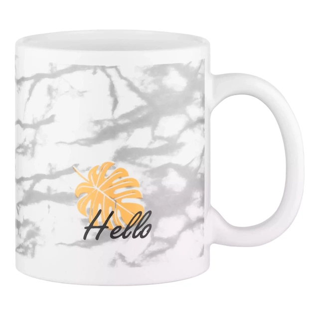 Чашка Ardesto Hello, 330мл, керамика, бело-серая (AR3048WG) - изображение 1