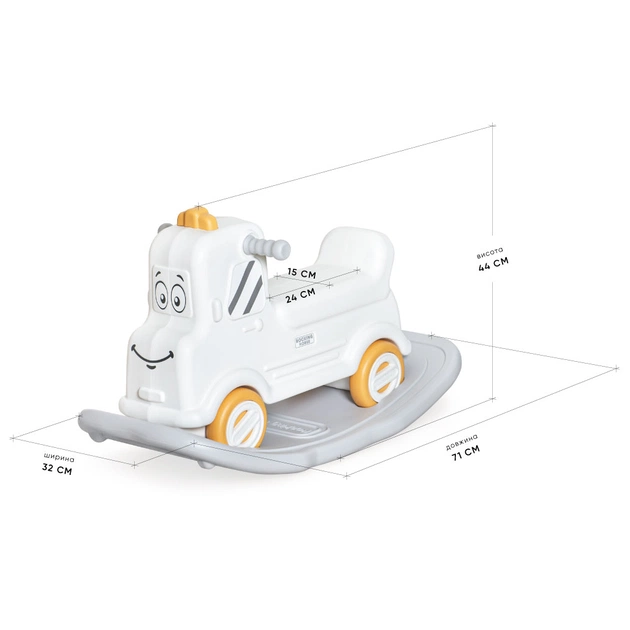 Чудомобіль Mealux Mack - качалка (KD-D121 White) - picture 3