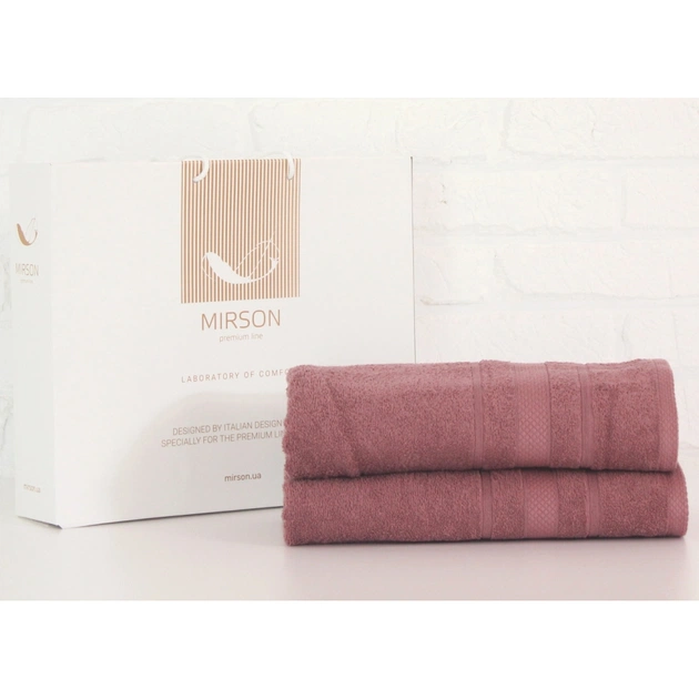 Рушник MirSon набір банних №5083 Elite SoftNess Violet 50х90, 70х140 (2200003960877) - изображение 1