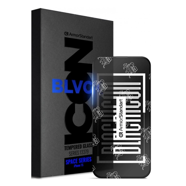 Скло захисне Armorstandart Space Black Icon Apple iPhone 15 Black (ARM68225) - зображення 1
