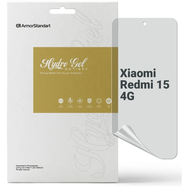 Плівка захисна Armorstandart hydrogel Anti-spy Xiaomi Redmi 15 4G (ARM85451) - picture 1