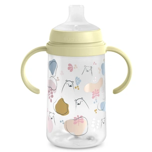 Поїльник-непроливайка Suavinex Bear family чашка з силіконовим носиком, 270 мл,+6 міс зелена (308679) зображення 1