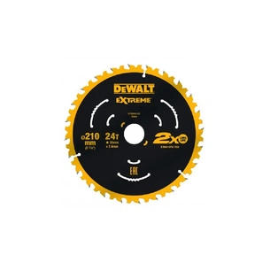 Диск пильний DeWALT EXTREME, 210 х 30 мм, 24z, ATB, 7 градусів, 7000 об/хв. (DT20432) зображення 1