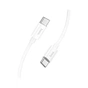 Дата кабель USB-C to USB-C 1.0m Magic silicone PD 60W X87 white HOCO (6931474783264) - зменшене зображення 2