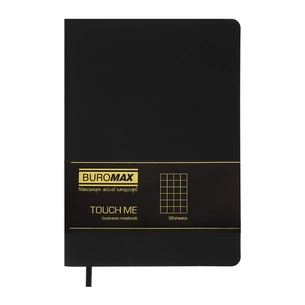 Книга записная Buromax TOUCH ME, L2UAX, А5, 96 листов, клетка, черный (BM.295102-01) изображение 1