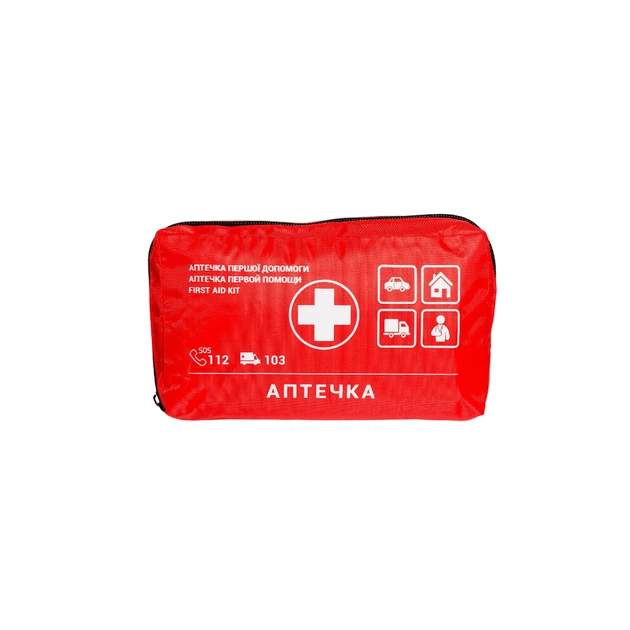 Автомобільна аптечка Poputchik згідно ТУ футляр м'який червоний 19х8х14 (02-002-М) - picture 3