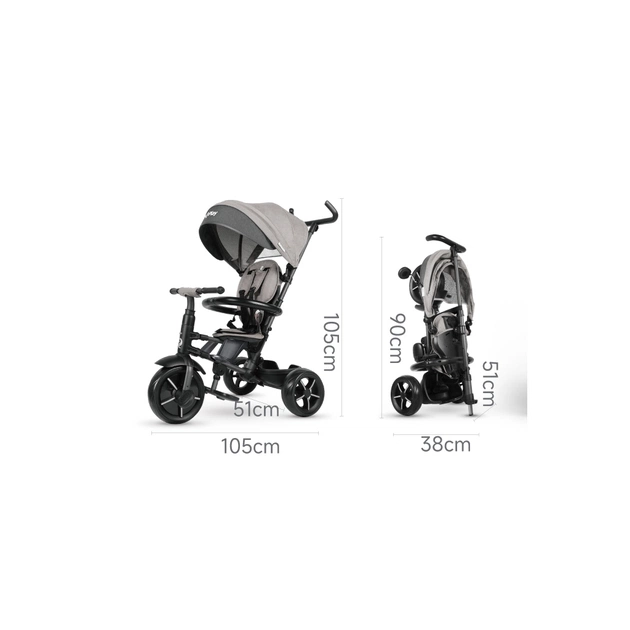 Детский велосипед QPlay Rito Star Grey складаний триколісний (S380-11RitoStarGrey) - изображение 10