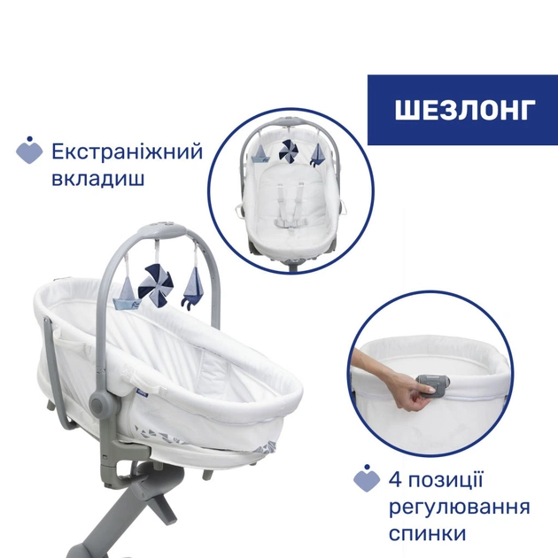 Ліжечко Chicco Колиска для новонародженого 5 в 1 Baby Hug Pro, білий (87076.14) - изображение 5