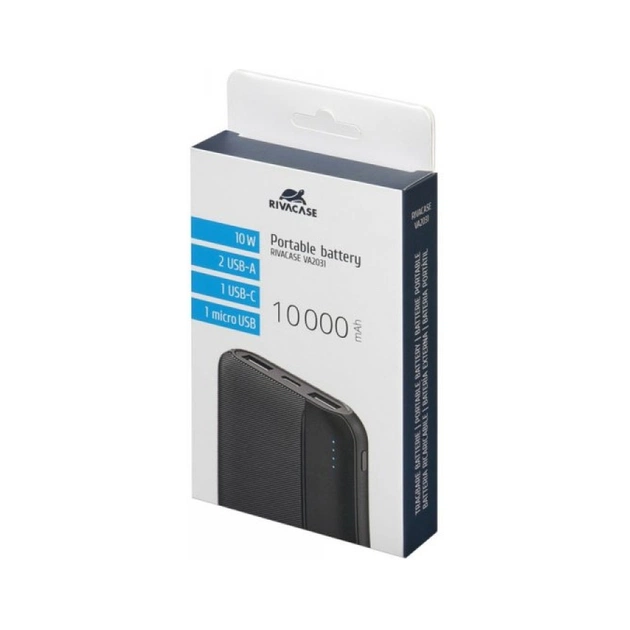 Батарея універсальна RivaCase 10000mA, 10W, black (VA2031) - зображення 11