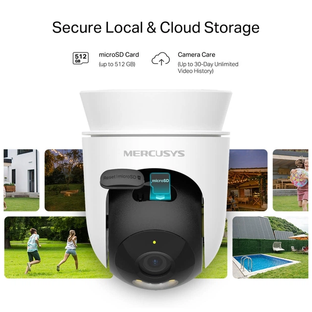 Камера відеоспостереження Mercusys IP-Камера MERCUSYS MC510 3MP N300 microSD motion detection, зовнішня (MC510) - picture 8