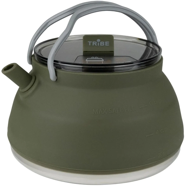 Чайник туристический Tribe Collapsible Kettle 1,5 л силіконовий olive (T-FF-0026-olive) - изображение 1