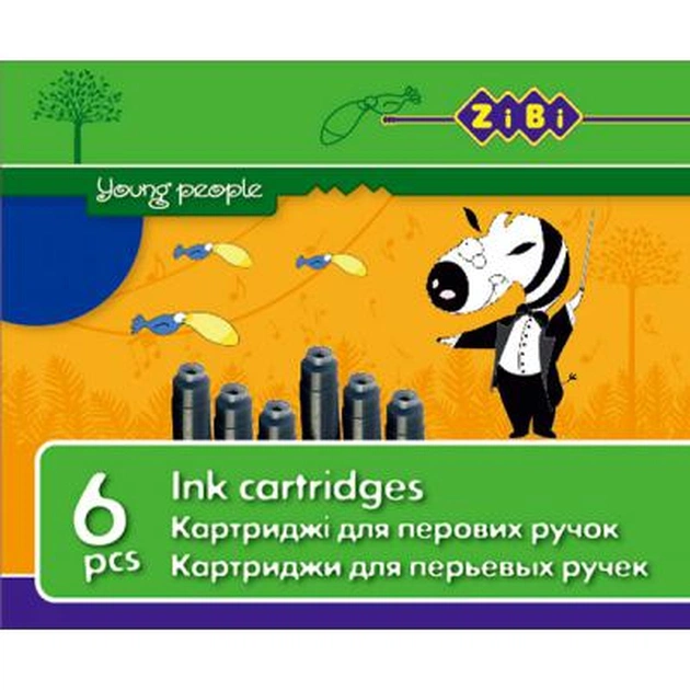 Чорнило для пір'яних ручок ZiBi capsules blue, 6шт (ZB.2272-01) - зображення 1