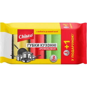 Губки кухонні Chisto Профільовані 4 шт. (4823098407492) зображення 1