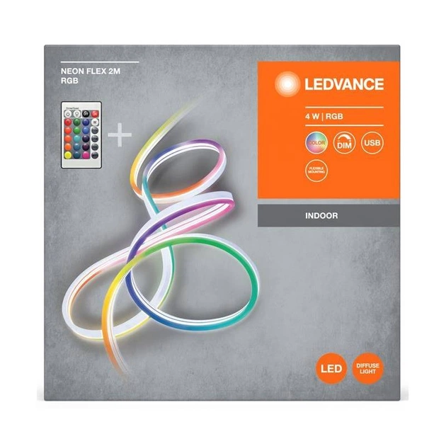 Світлодіодна стрічка Ledvance Flex Neon 4W RGB USB RC 2 м, White (4099854095306) - зображення 1
