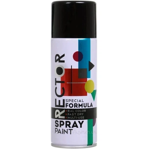 Аерозольна фарба для автомобіля RECTOR універсальна 9005 чорний МАТ 400мл (000015322) зображення 1