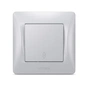 Перемикач Videx BINERA 1кл прохідний срібний шовк (VF-BNSW1P-SS) - уменьшенное изображение 2