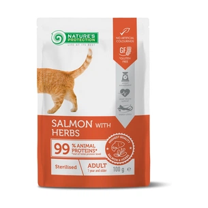 Вологий корм для кішок Nature's Protection Adult cats Sterilised Salmon with Herbs 100 г (NPUPF63659) зображення 1