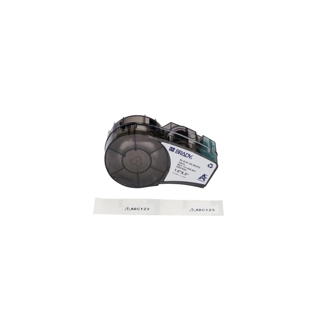 Лента для принтера этикеток Brady M21-131-595-WT, 25,4 мм х 12,7 мм, black on white, винил, для M210, M211 (176810) - изображение 1