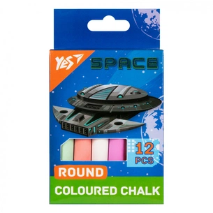 Крейда Yes кольорова Space 12 шт кругла (400521) зображення 1