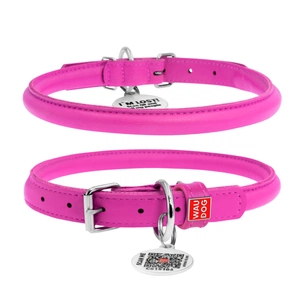 Нашийник для тварин WAUDOG Glamour з QR паспортом, круглий, M рожевий (35067) зображення 1