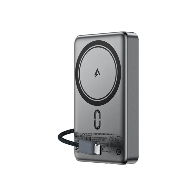 Батарея універсальна Acefast Magnetic Wireless 10000mAh, 22.5W, PD, QC/3.0, QI 15W, M18, Black (6974316284017) - зображення 1