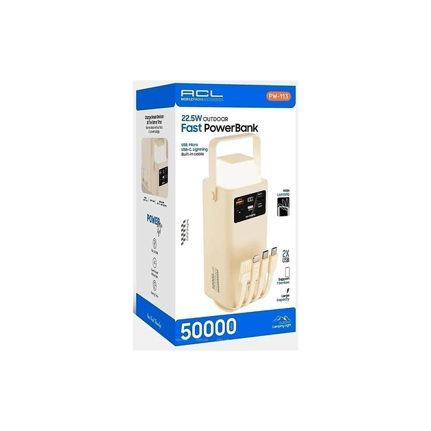 Батарея універсальна ACL 50000mAh, PD/22.5W, White (ACLPW-113W) - зображення 1