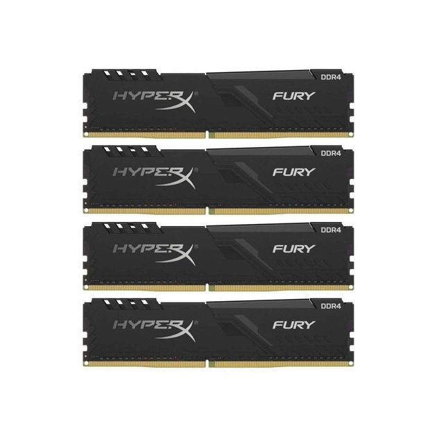 Модуль пам'яті для комп'ютера DDR4 128GB (4x32GB) 3200 MHz HyperX Fury Black Kingston Fury (ex.HyperX) (HX432C16FB3K4/128) - изображение 1