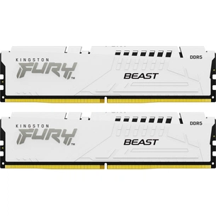 Модуль пам'яті для комп'ютера DDR5 32GB (2x16GB) 5200 MHz FURY Beast White Kingston Fury (ex.HyperX) (KF552C40BWK2-32) зображення 1