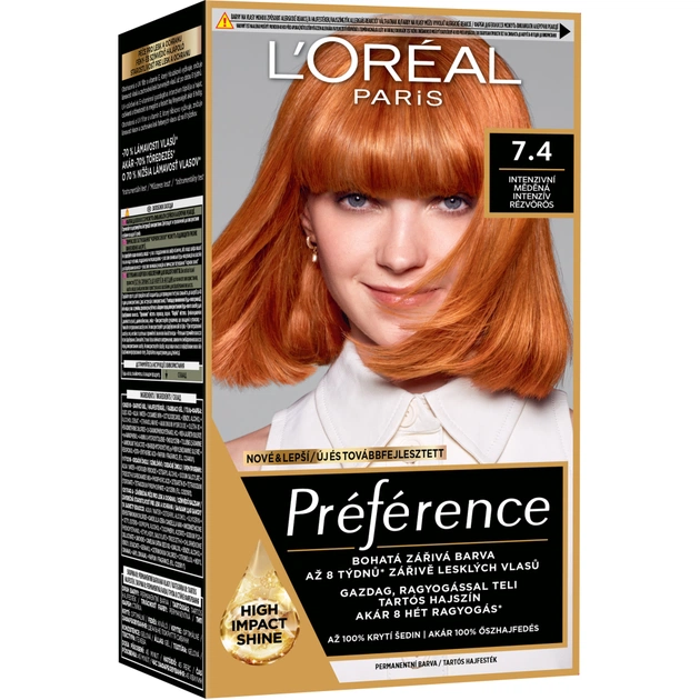 Фарба для волосся L'Oreal Paris Preference 74 - Інтенсивний мідний (3600521410370/3600521434734) - изображение 1