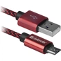 Дата кабель USB 2.0 AM to Micro 5P 1.0m USB08-03T red Defender (87801) - зменшене зображення 1