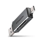 Считыватель флеш-карт AXAGON USB-C + USB-A to SD/microSD 5Gbps gray (CRE-DAC) - уменьшенное изображение 1