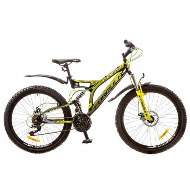 Велосипед Formula 26" OUTLANDER 2017 AM2 14G DD рама-18" St чорно-салатний (OPS-FR-26-195) - изображение 1